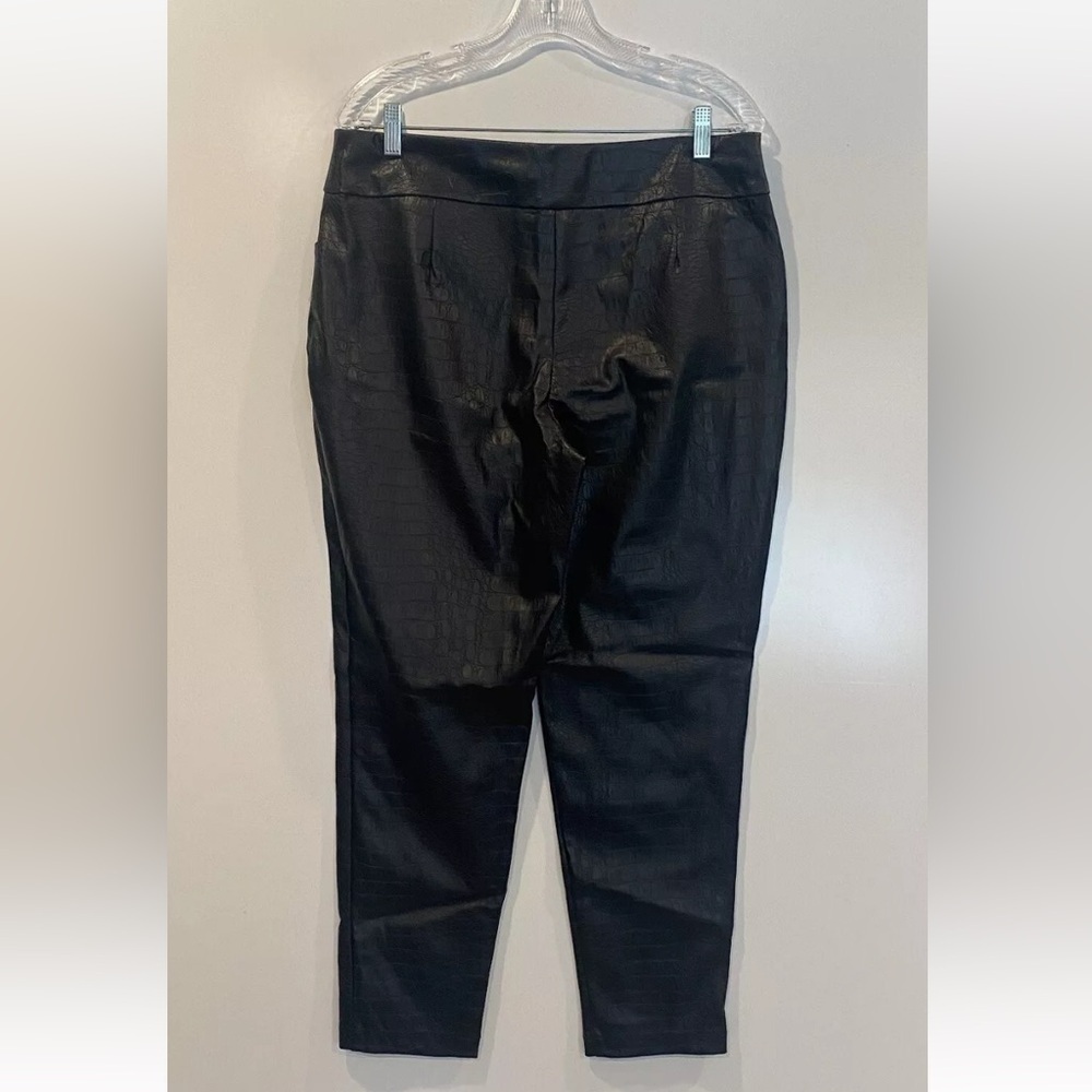 NWT Versona Women's Faux  Vegan Leather‎ Pants Textured Pull-On Size 14 (704)